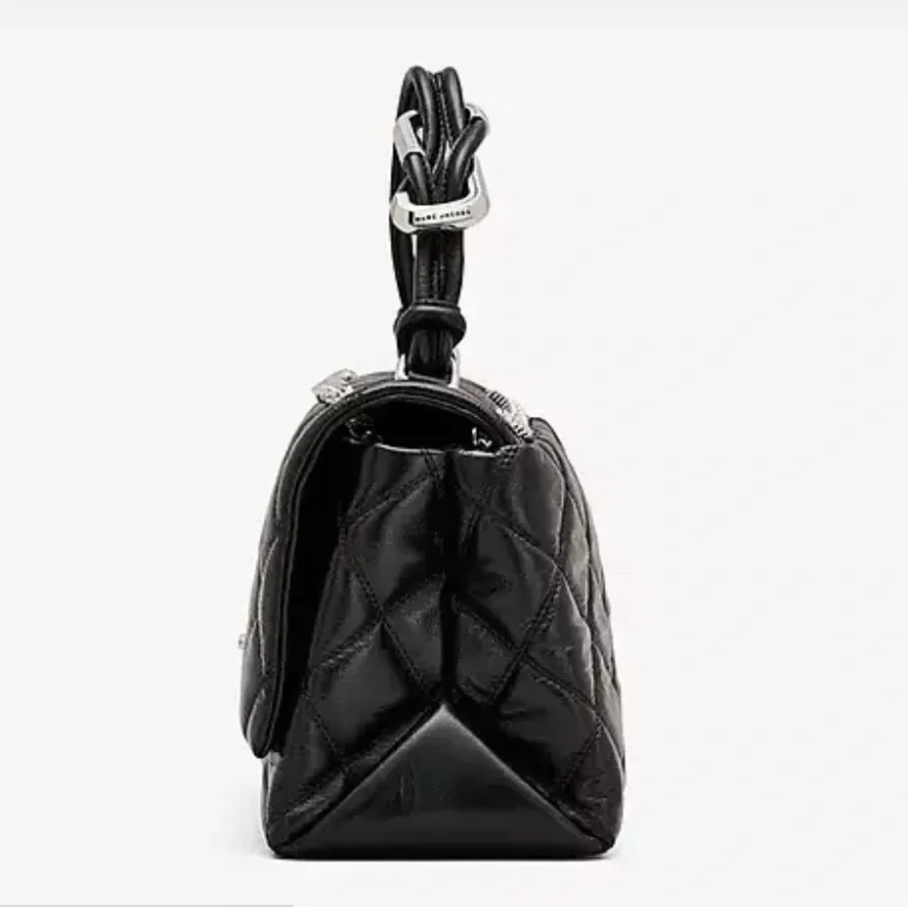 Black Quilted Leather Handbag - Picture 4 of 13